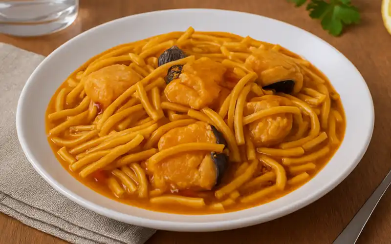 receta de congrio con fideos