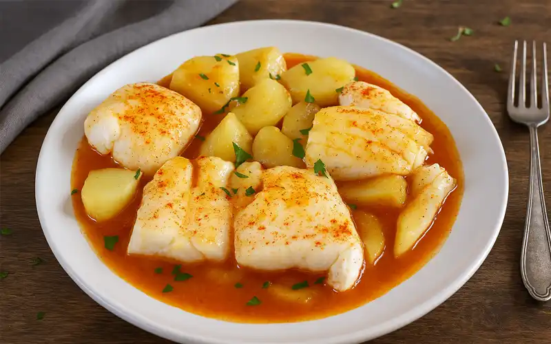 Merluza a la gallega con ajada