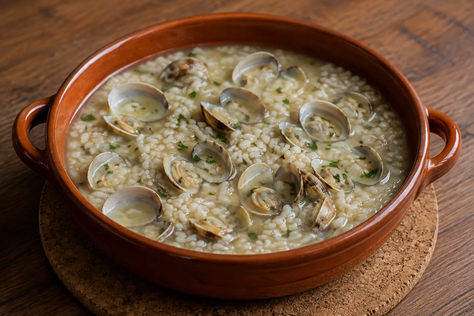 Arroz caldoso con almejas