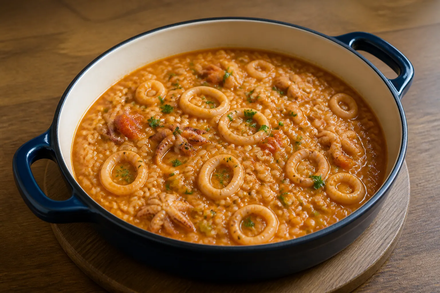 Arroz caldoso con calamares