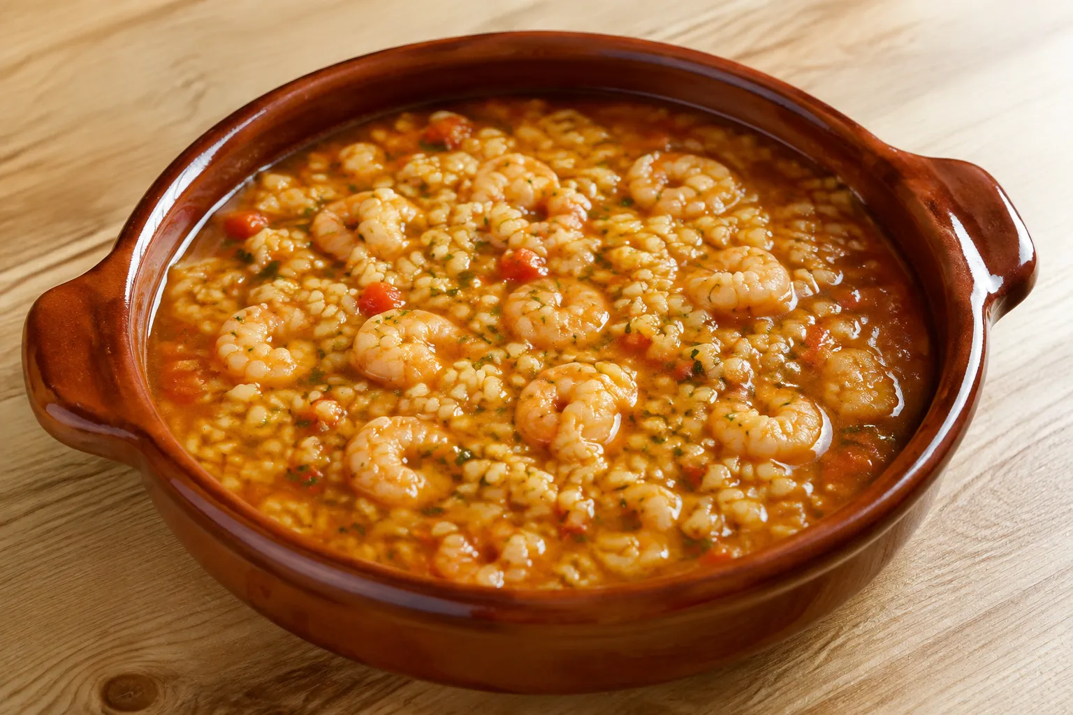 Arroz caldoso con gambas