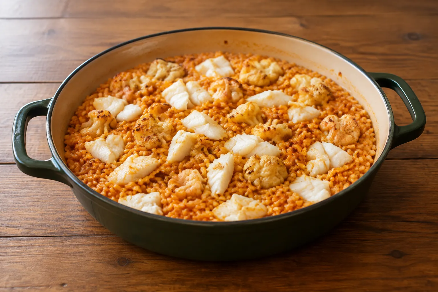 Imagen de la receta Arroz con bacalao y coliflor