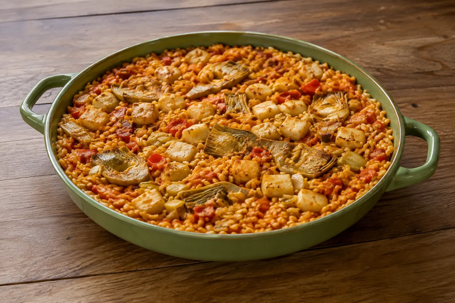 Arroz con sepia y verduras