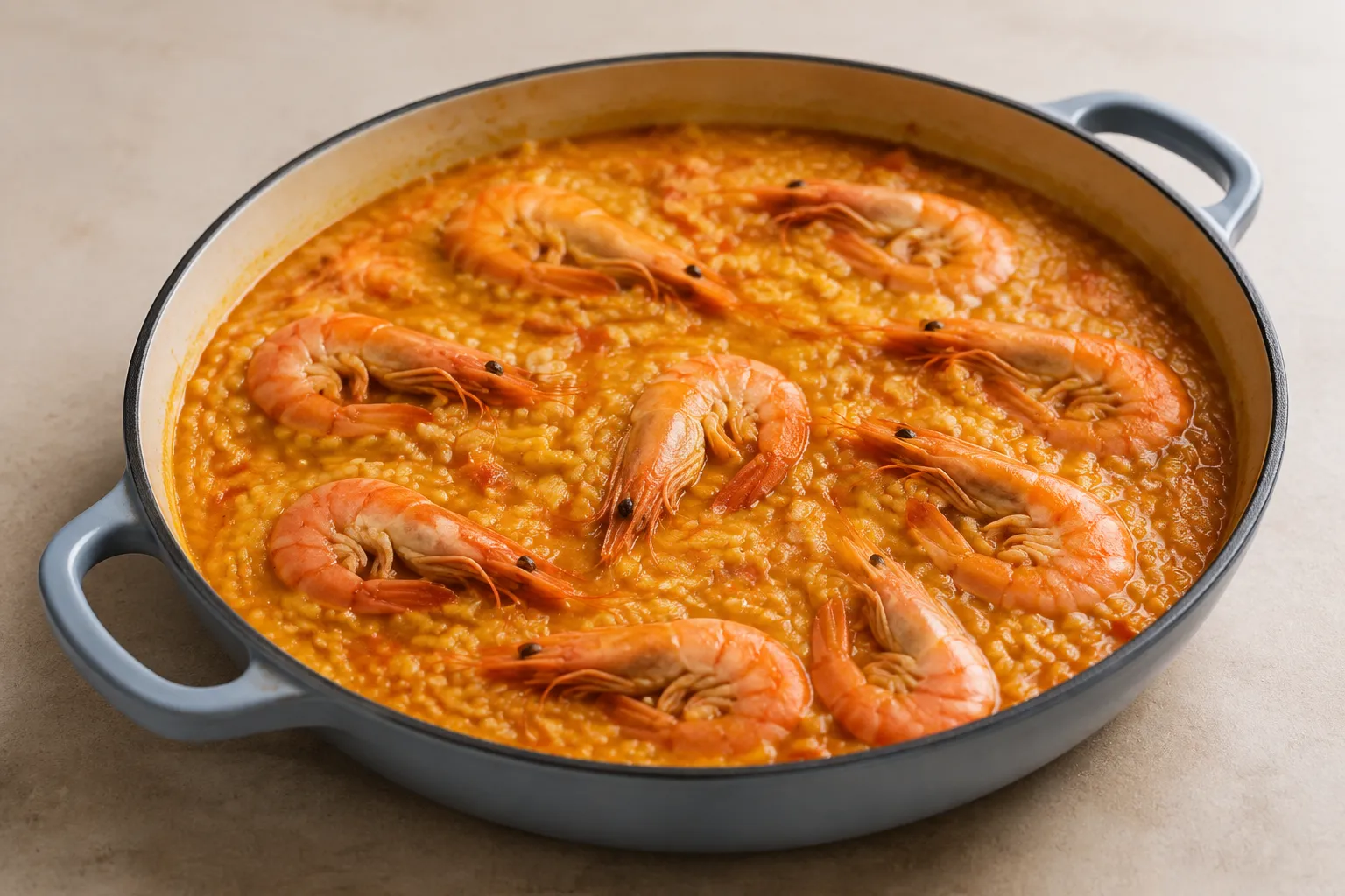 Arroz caldoso con langostinos