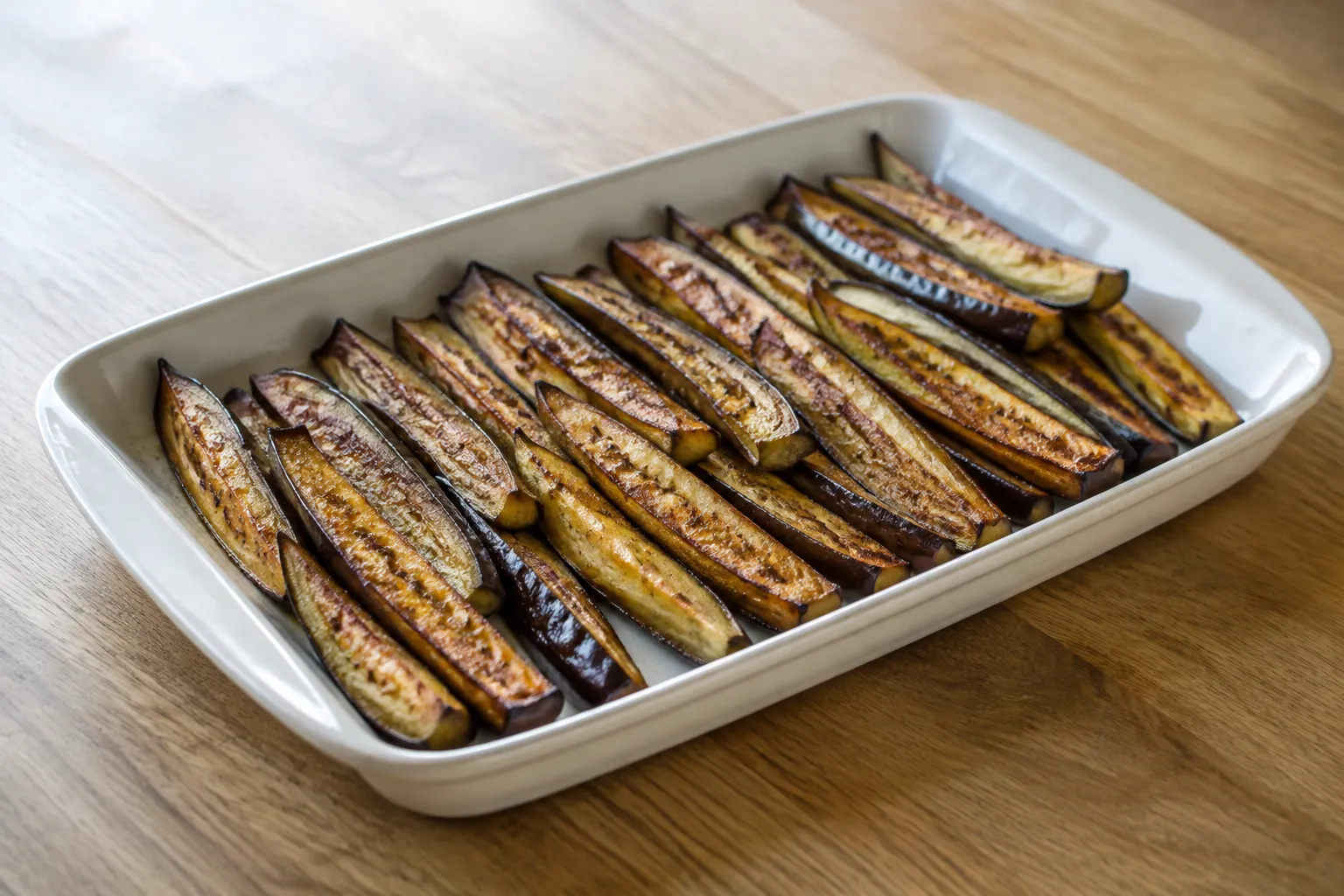 Bastones de berenjena al horno