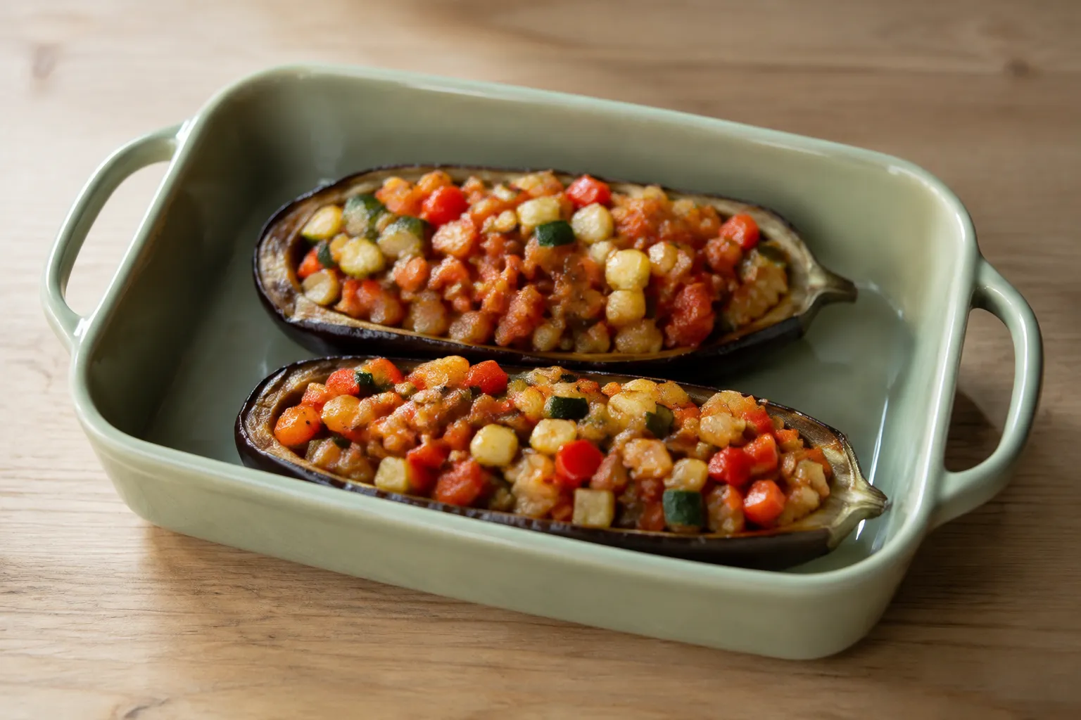 Berenjenas rellenas de verduras