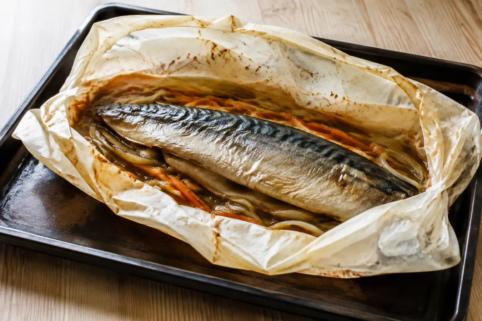Caballa en papillote