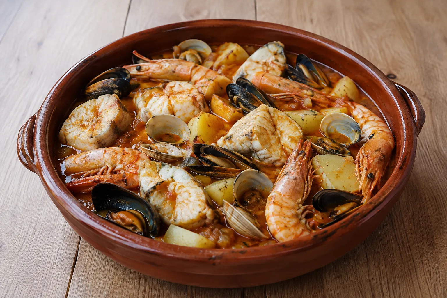 Caldeirada de rape y marisco