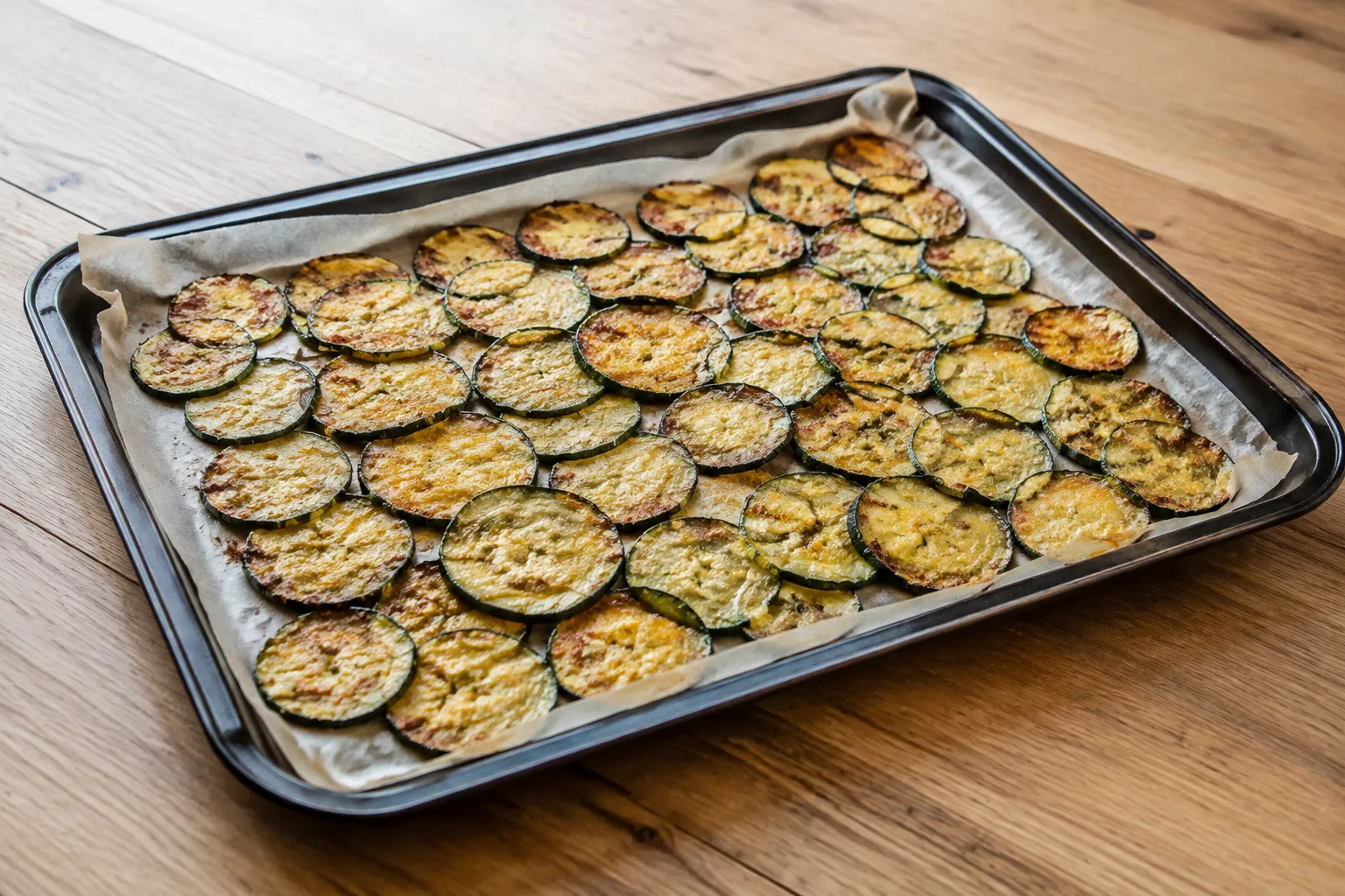 Chips de calabacín con parmesano
