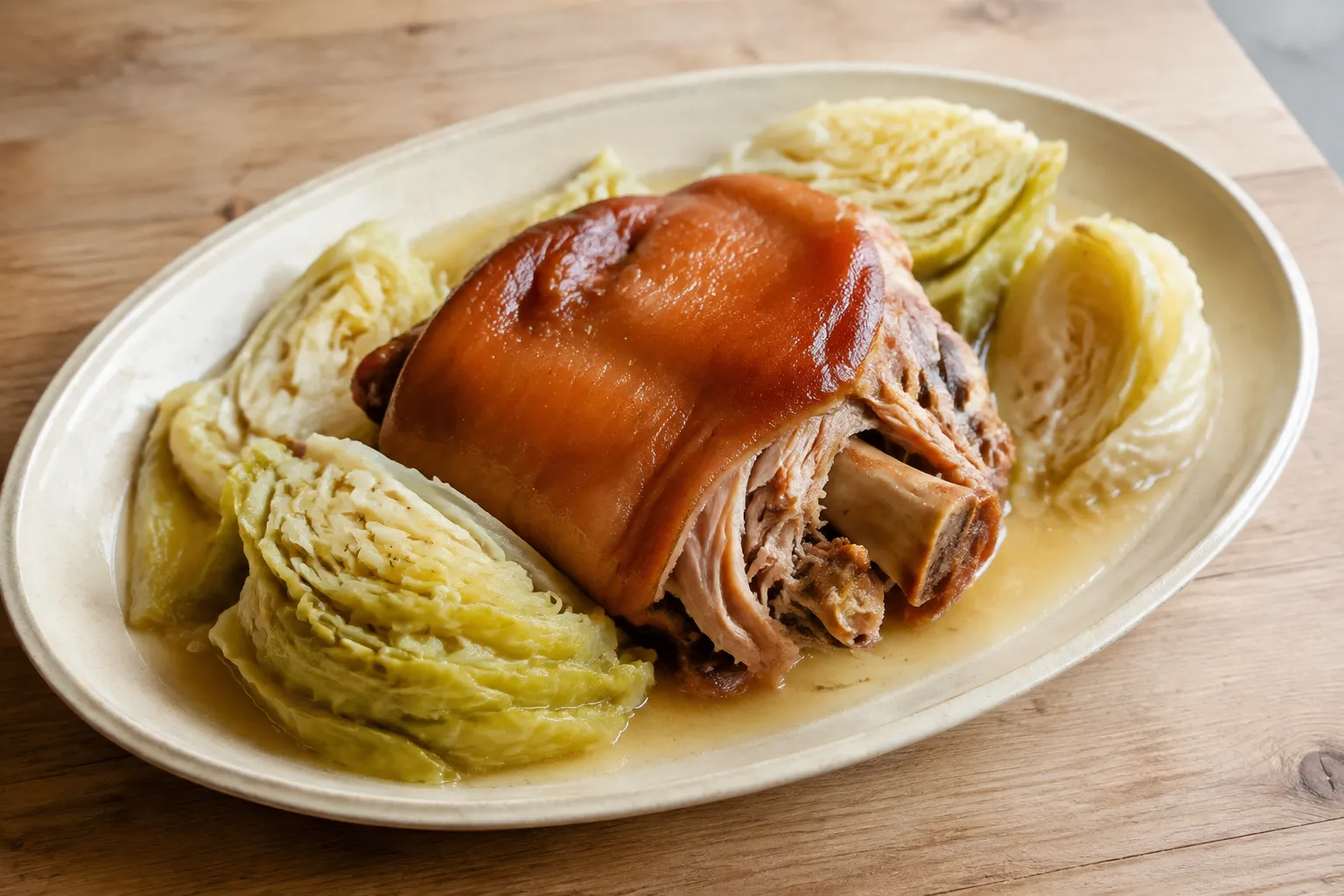 Imagen de la receta Codillo con repollo