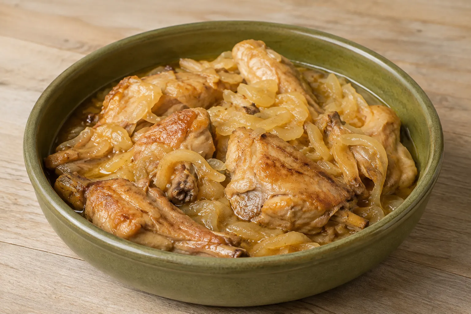Conejo encebollado
