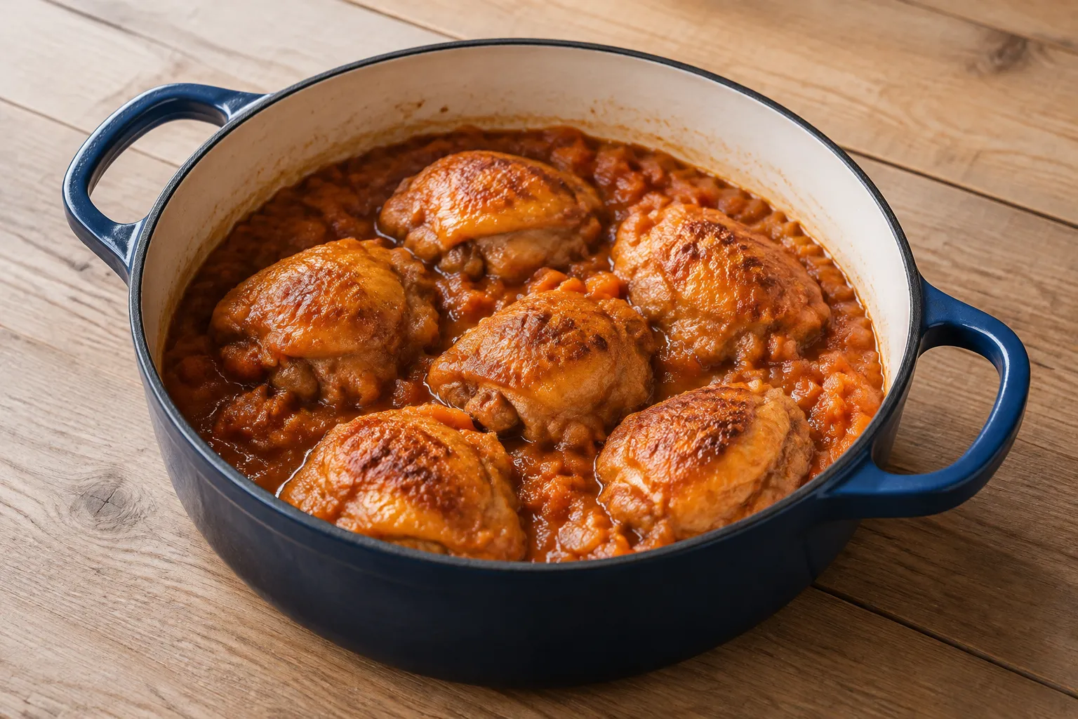 Contramuslos de pollo guisados