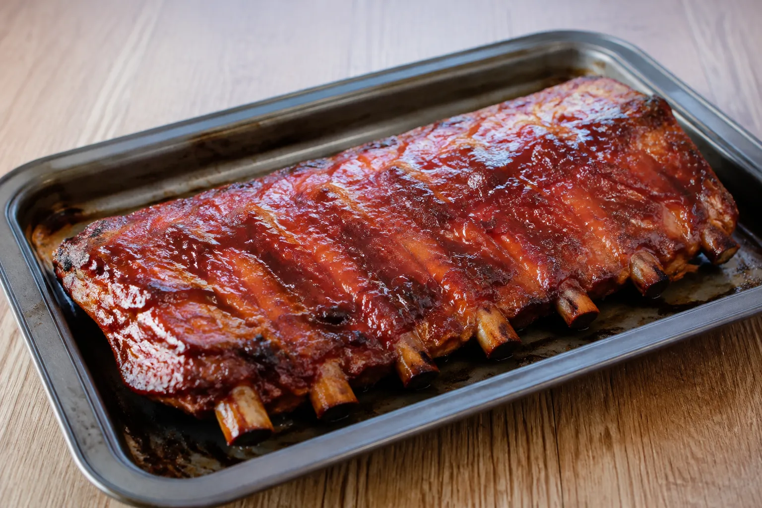 Costillas de cerdo al horno con salsa barbacoa