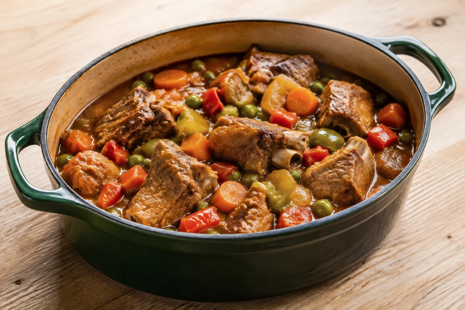 Costillas guisadas con verduras