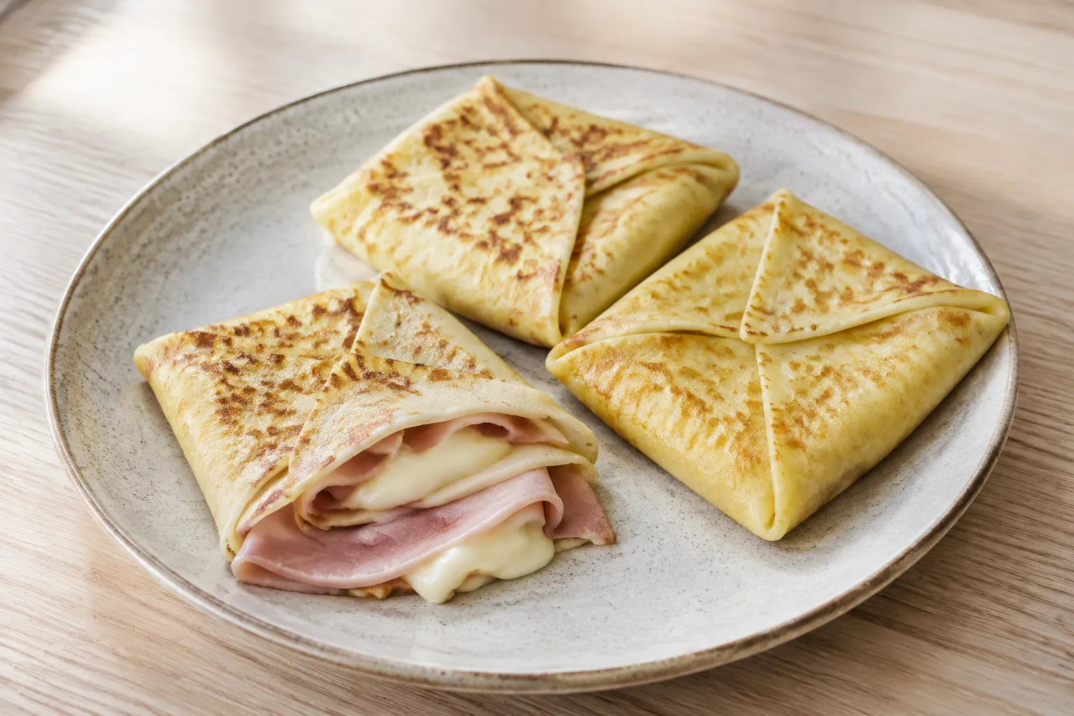 Crepes de jamón y queso