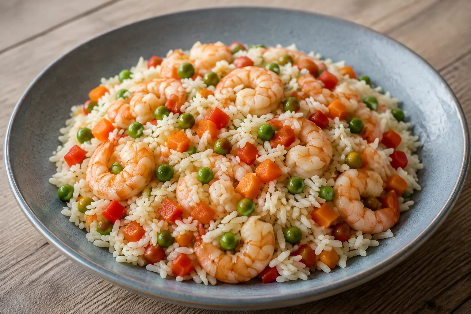 Ensalada de arroz y gambas