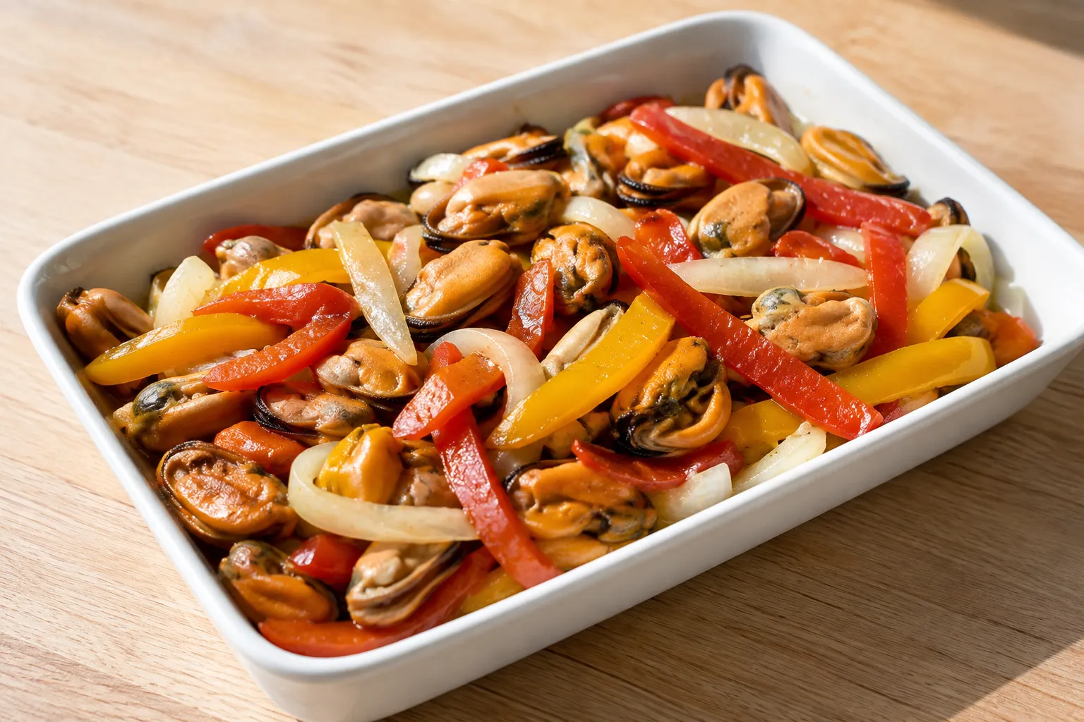 Ensalada de mejillones y pimientos