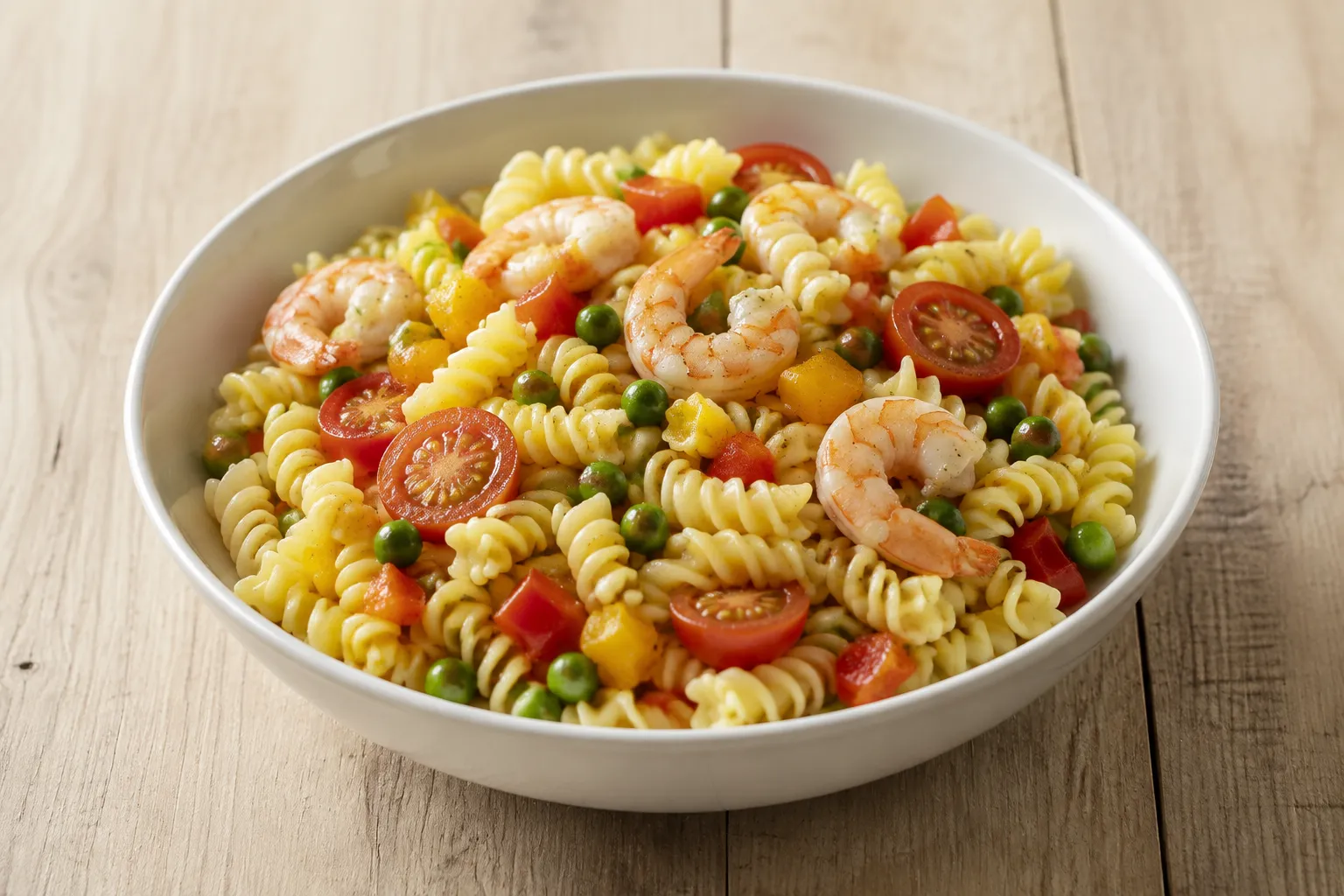 Ensalada de pasta con gambas