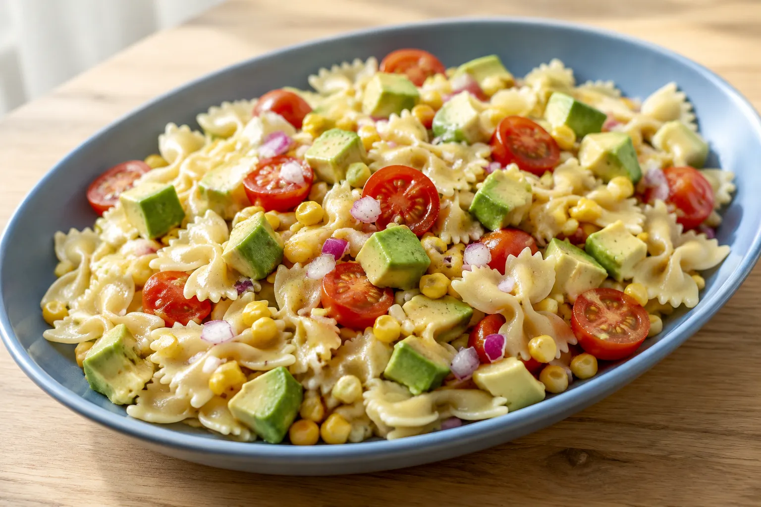 Ensalada de pasta y aguacate