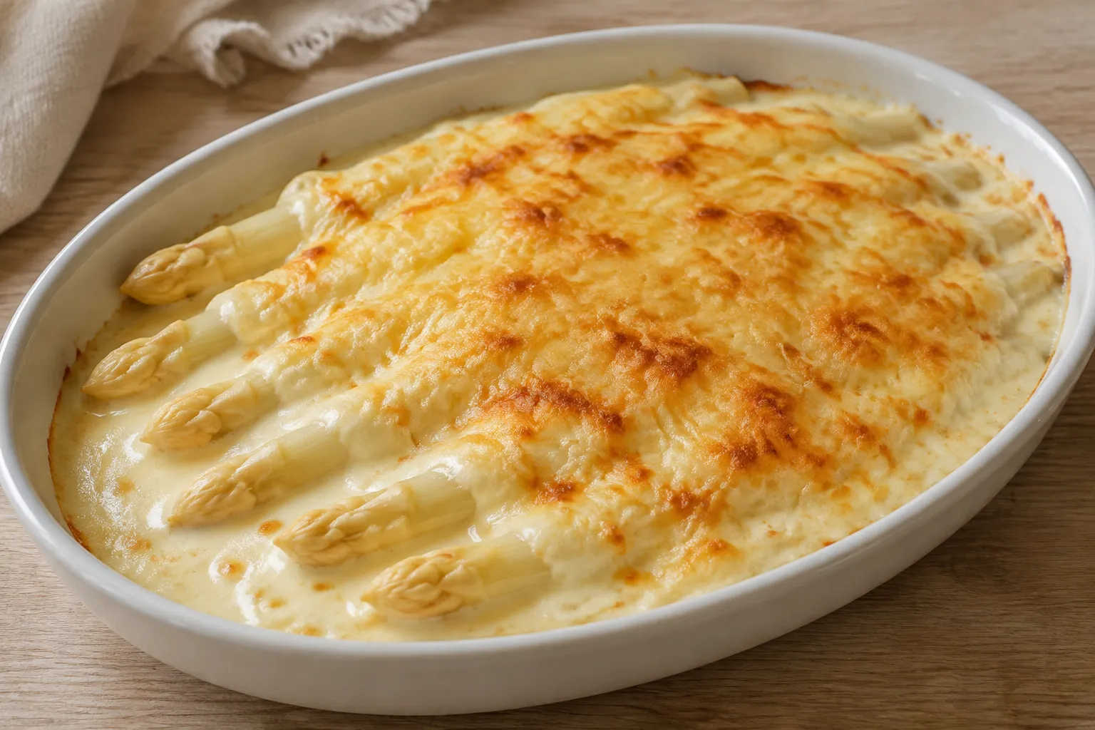Espárragos blancos gratinados