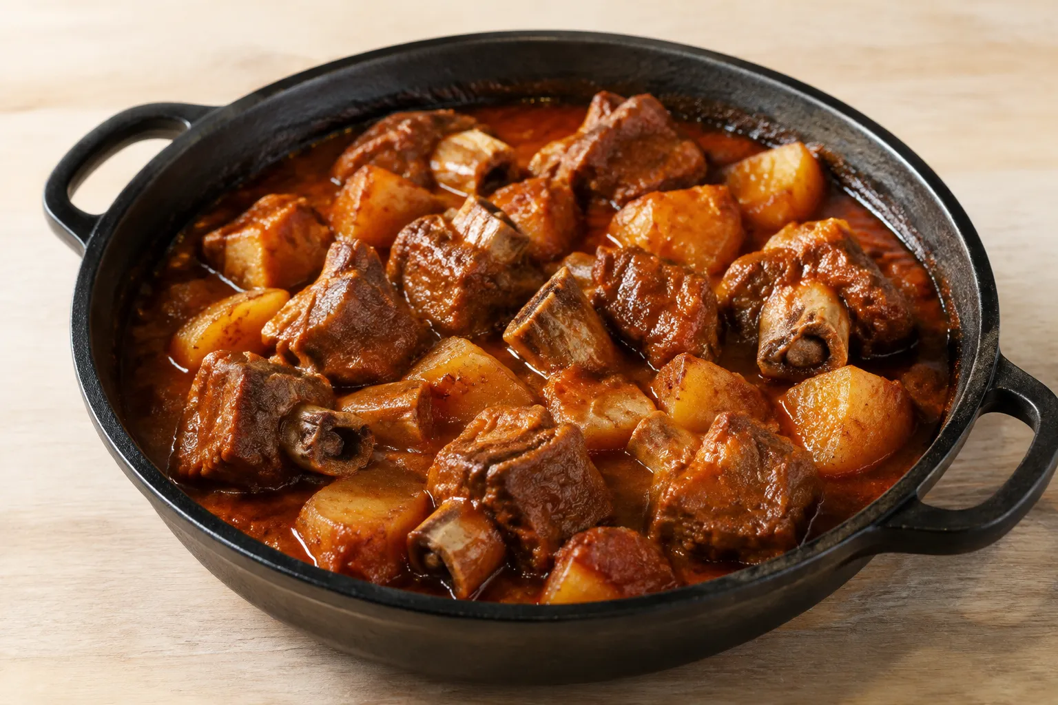 Estofado de costillas de cerdo con patatas
