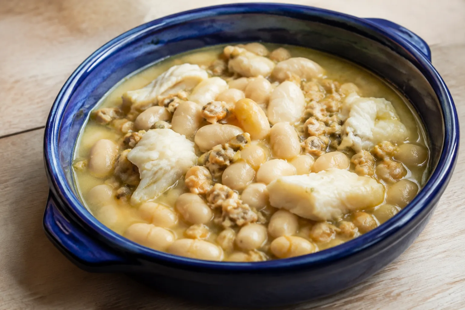 Fabas de Lourenzá con bacalao y berberechos