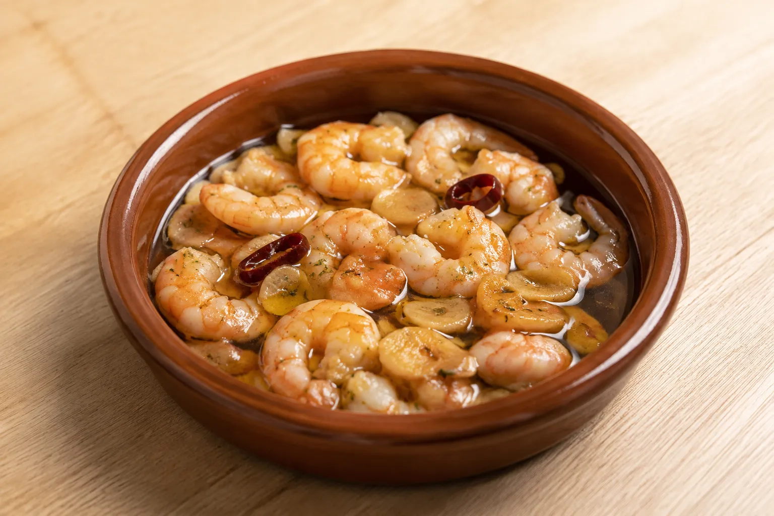 Receta tradicional de las gambas al ajillo