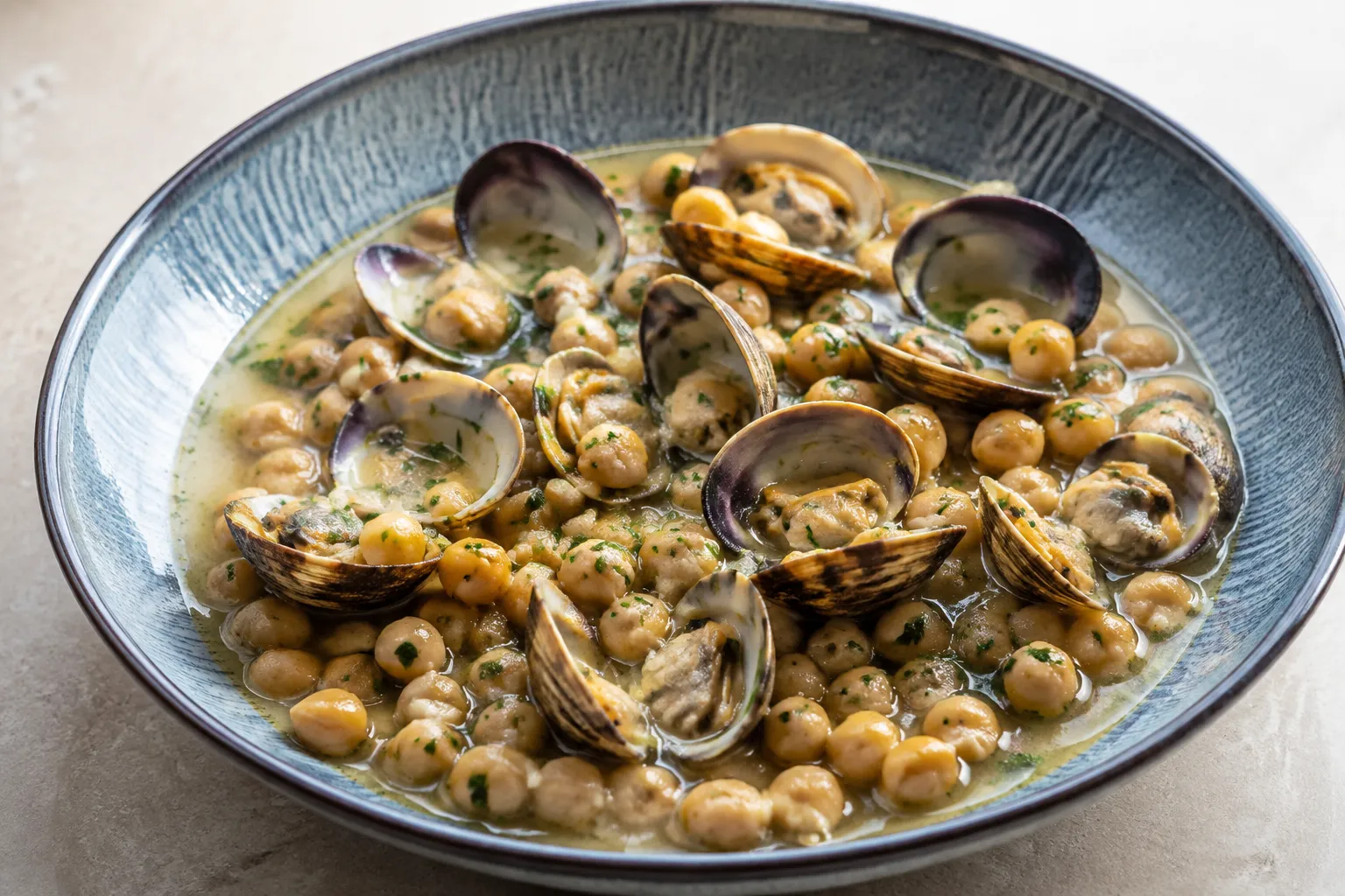Garbanzos con almejas
