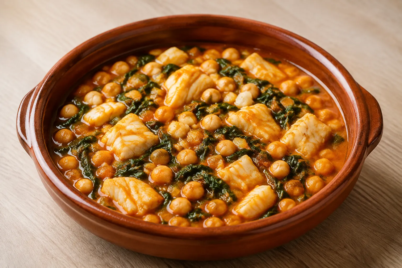 Garbanzos con bacalao