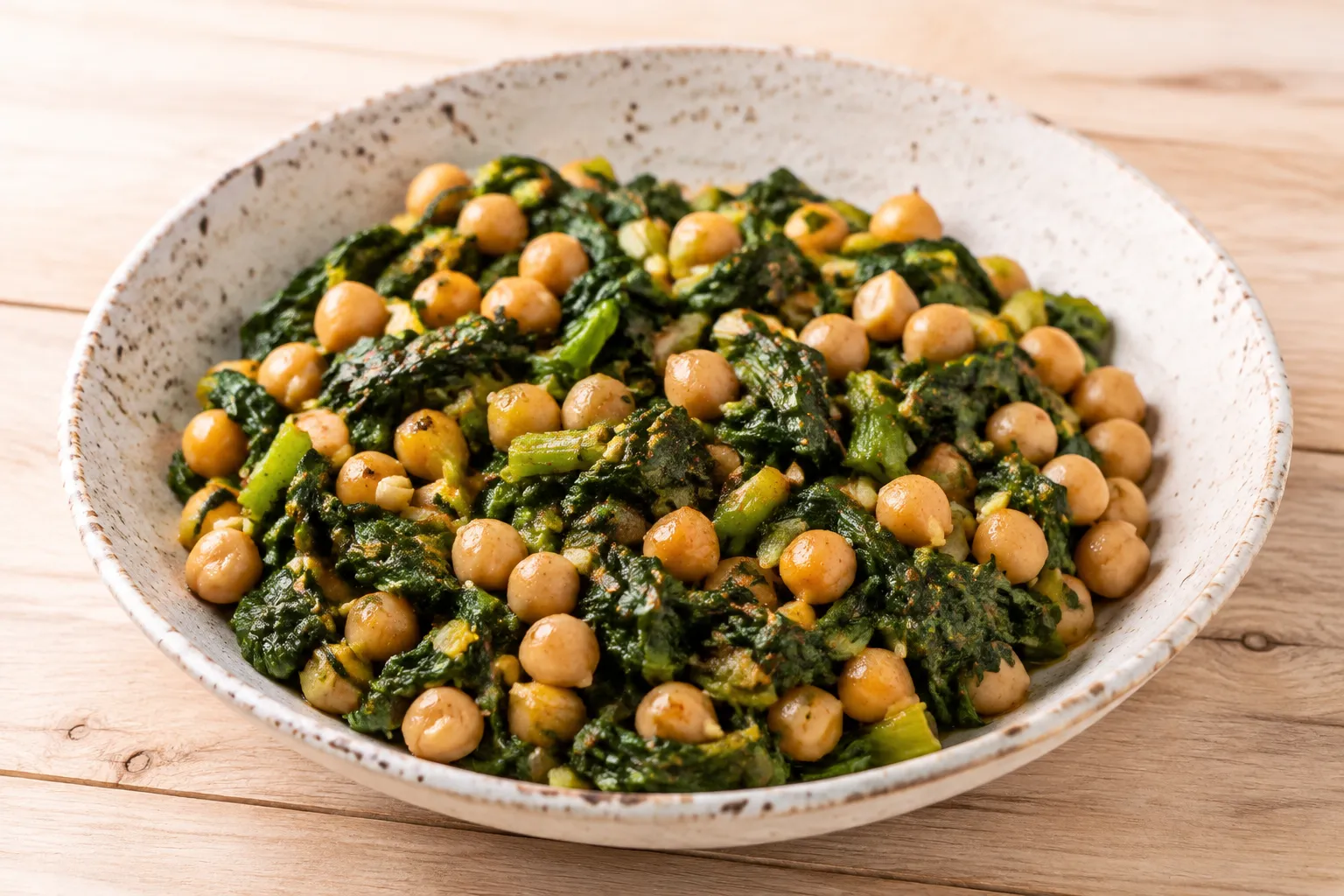 Grelos con garbanzos