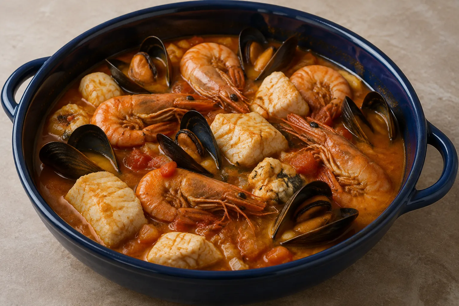 Guiso de pescado y marisco