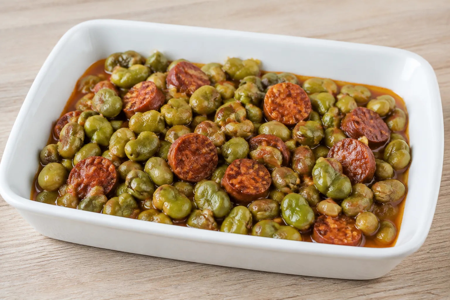 Habas con chorizo