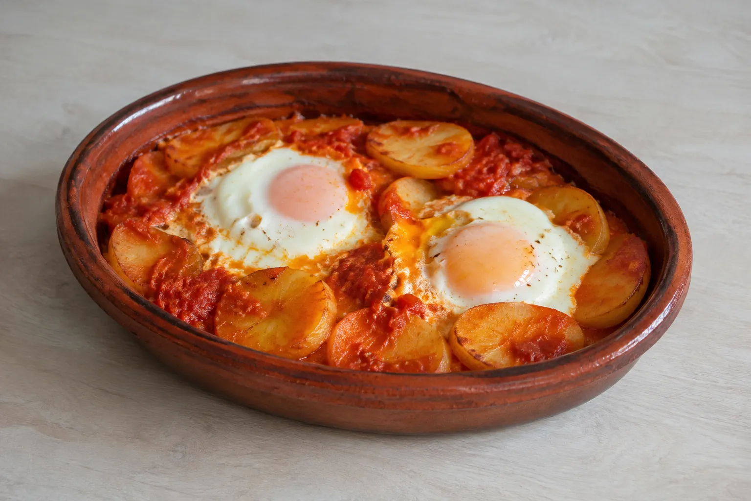 como hacer huevos al horno con patatas