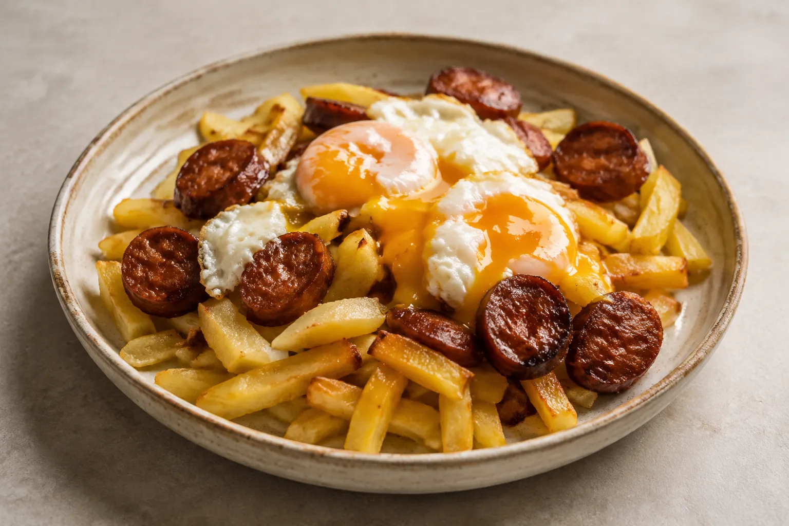 huevos rotos chorizo