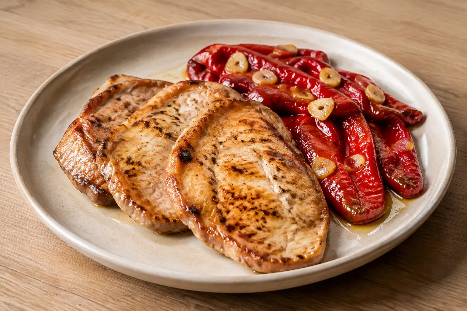 Lomo de cerdo con pimientos del piquillo