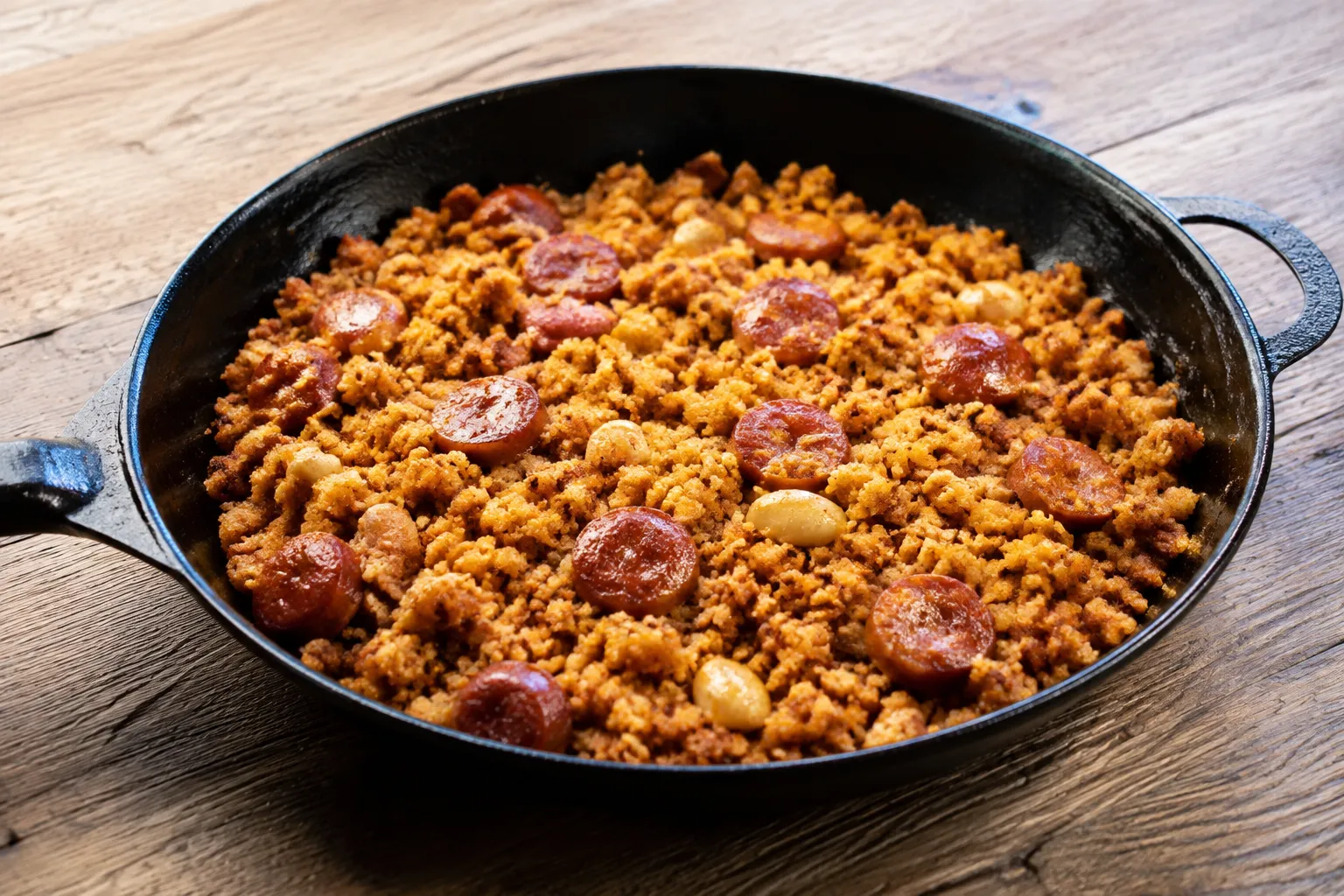 Migas con chorizo