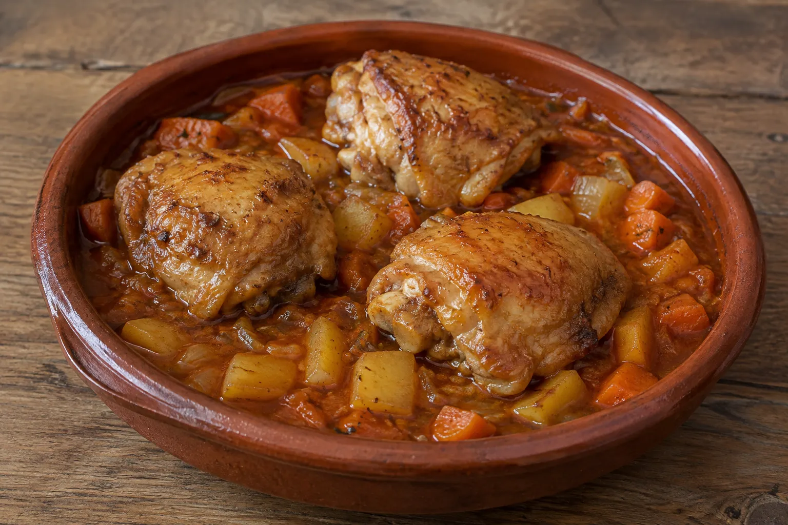 Imagen de la receta Muslos de pollo guisados