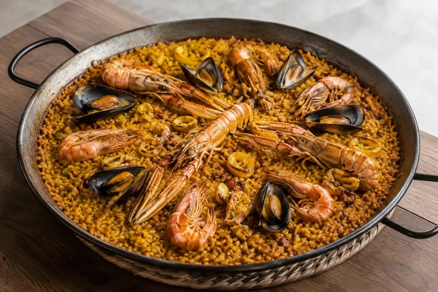 Receta de paella y marisco