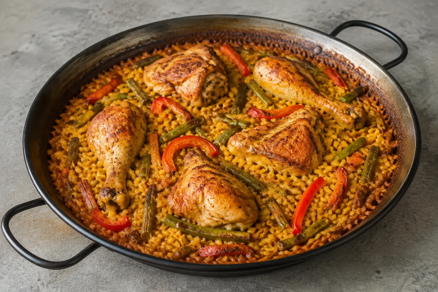 Paella de pollo