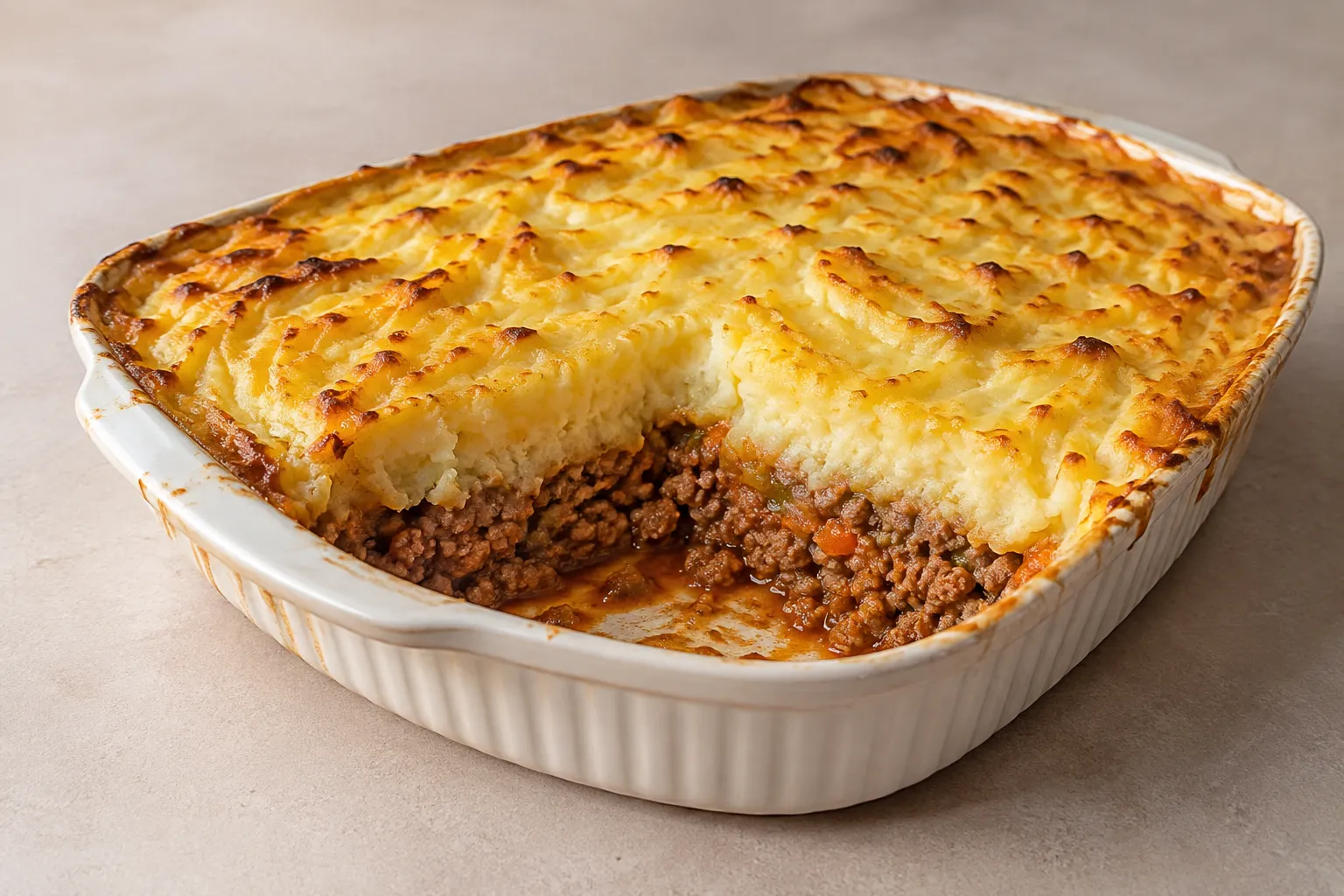 Pastel de carne picada y pure