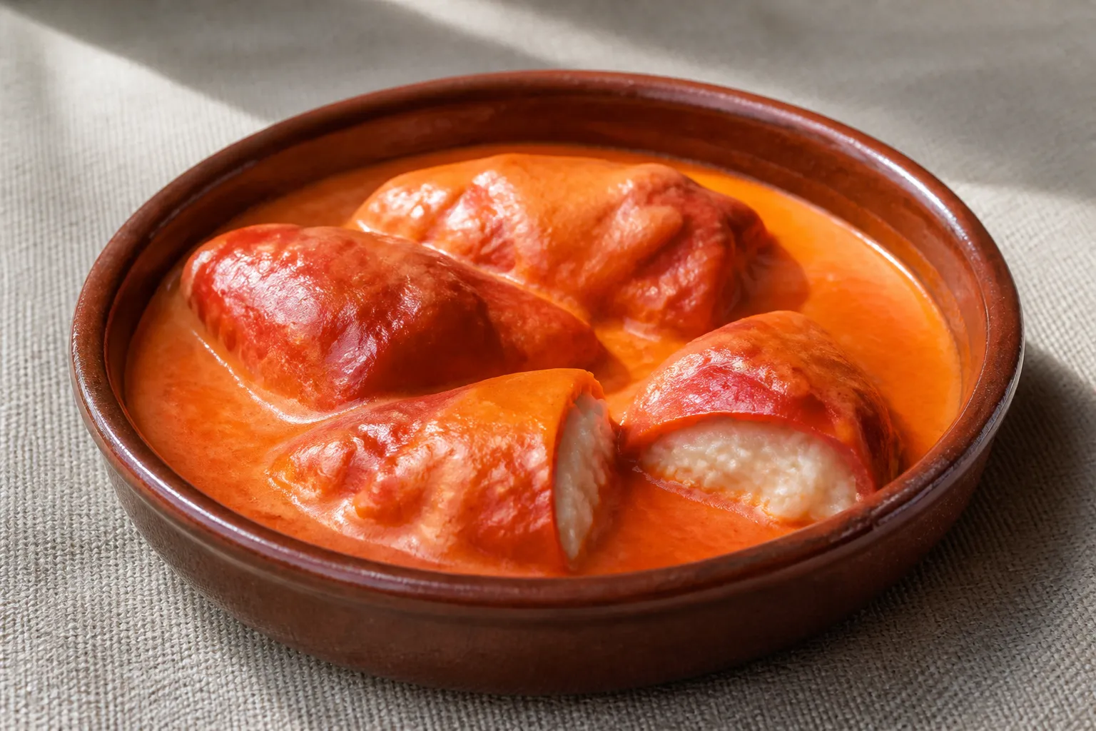 Pimientos del piquillo rellenos de bacalao