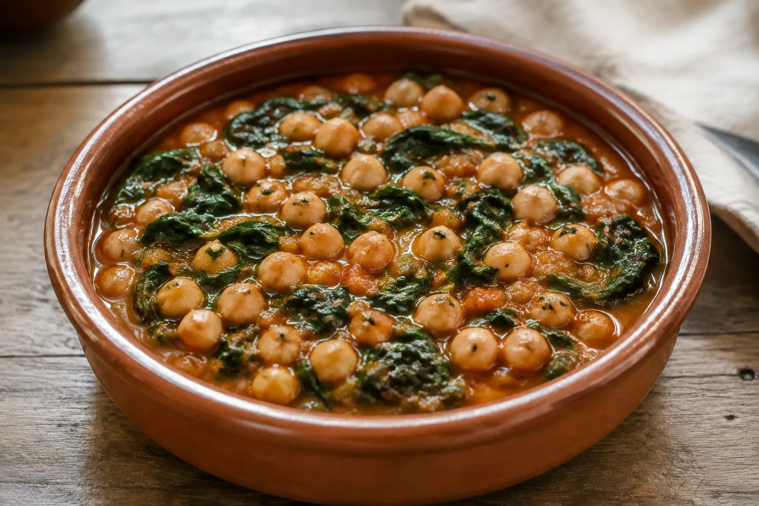 Potaje de garbanzos con espinacas