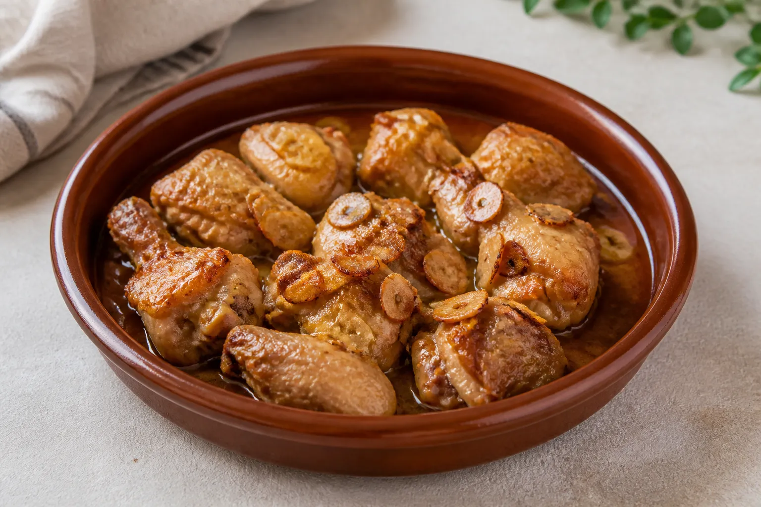 Receta fácil de pollo al ajillo