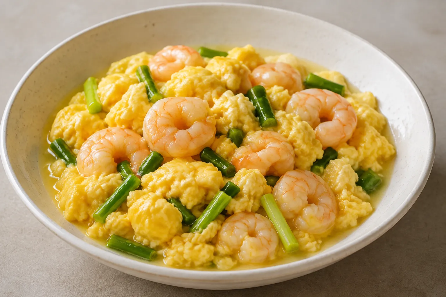 Imagen de la receta Revuelto de ajetes y gambas