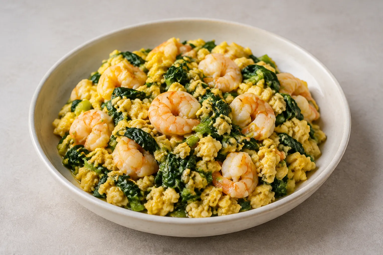 Imagen de la receta Revuelto de grelos y gambas