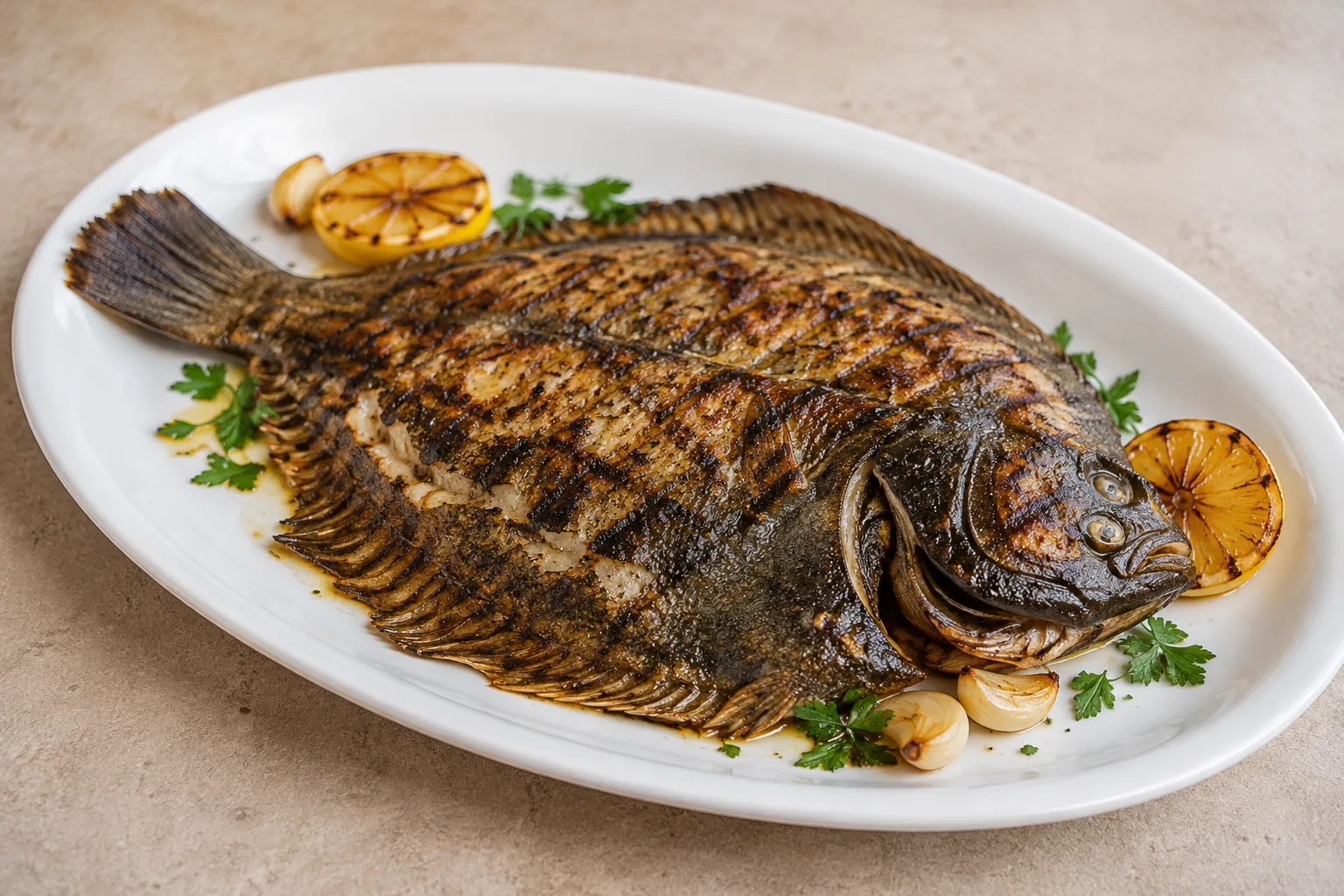 Rodaballo a la parrilla