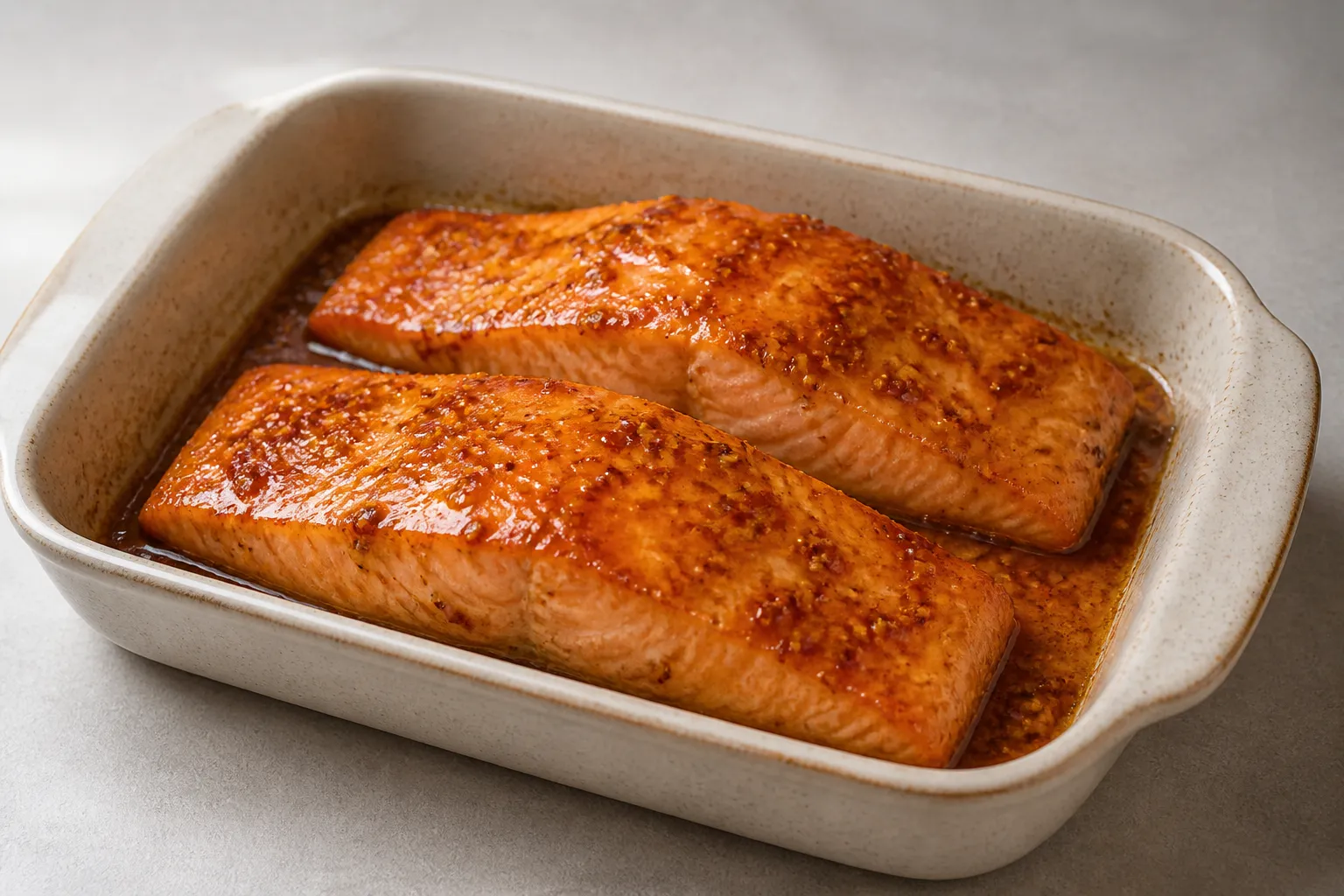 Salmón al horno con miel y mostaza