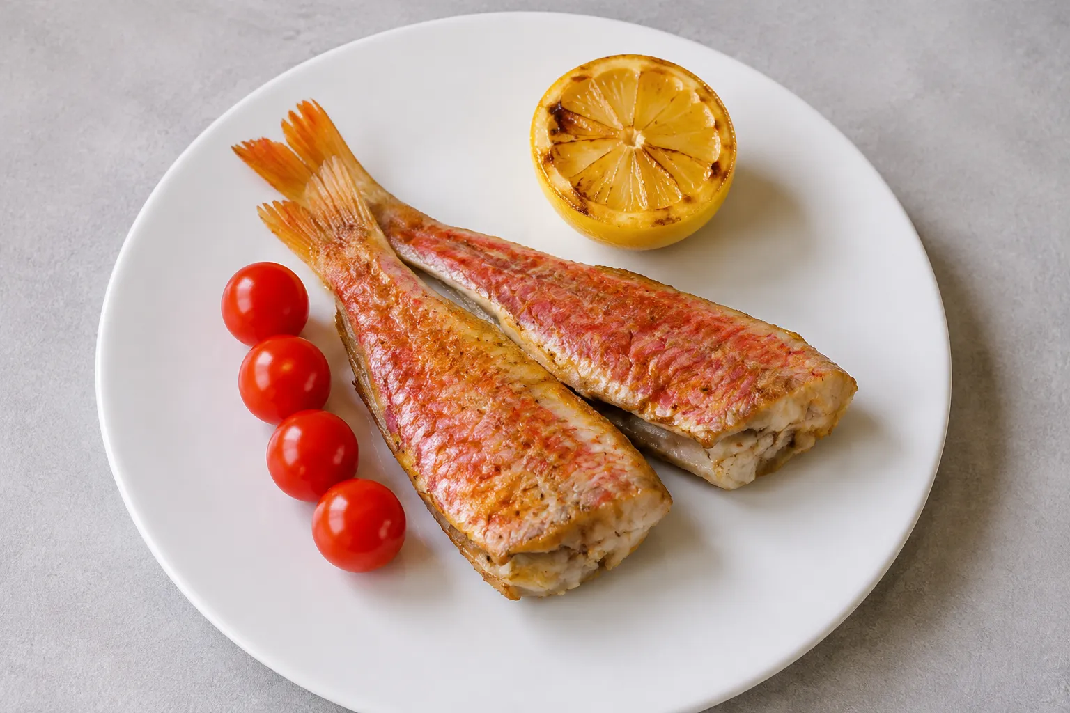 Salmonete a la plancha con patata cocida