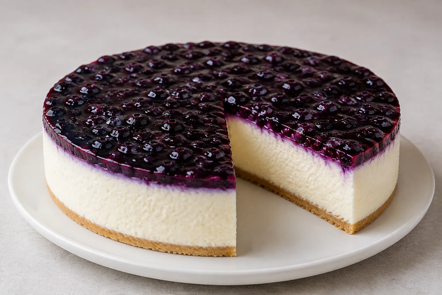 Tarta de queso y arándanos