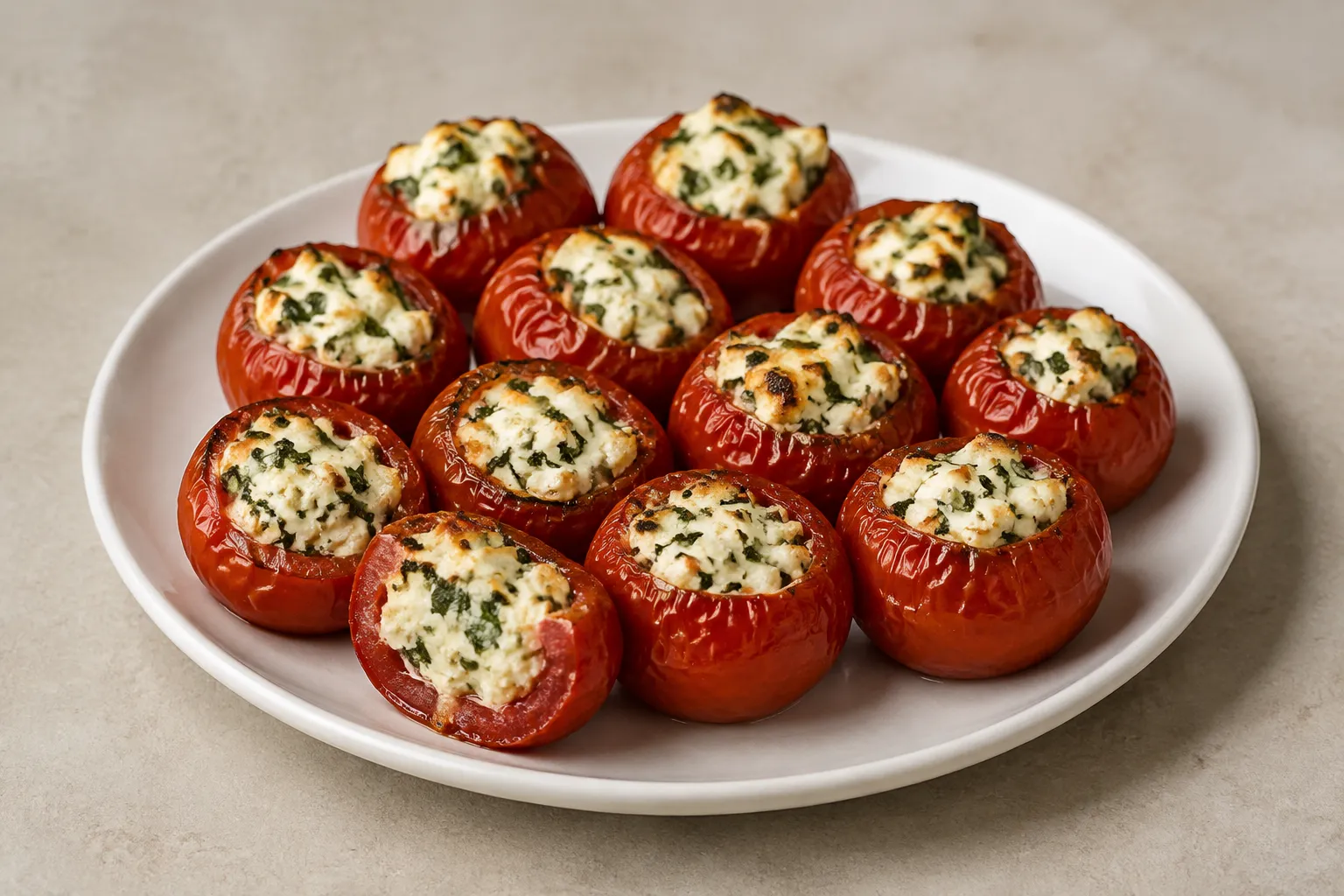 Imagen de la receta Tomates cherry rellenos de queso y albahaca